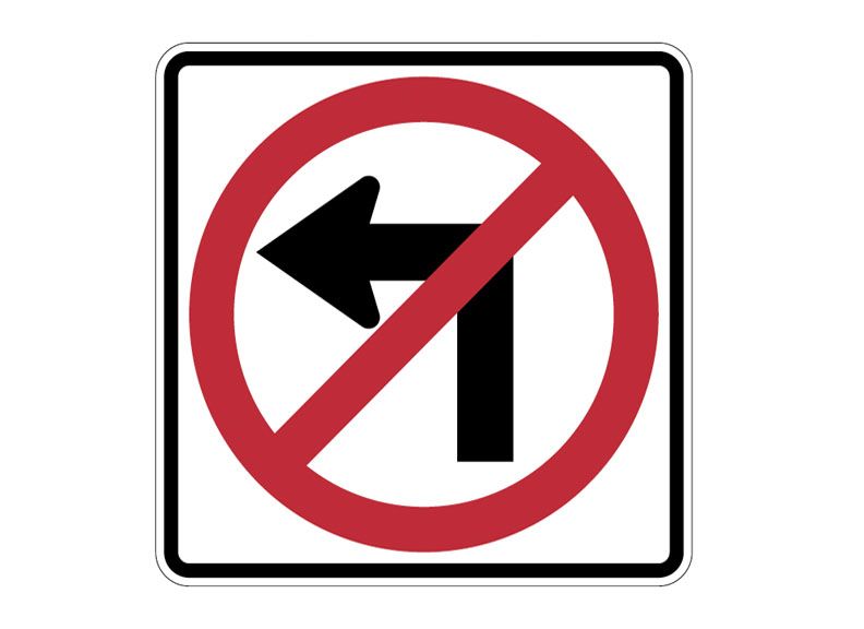 R3 2 No Left Turn Symbol National Highway Products