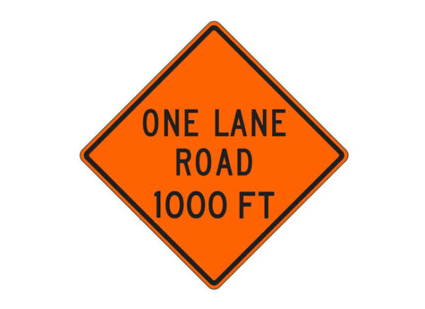 W20-4b One Lane Road 1000 FT