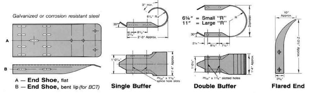 6 X 6 guide rail, 6 X 8 median barrier, W-Beam & Thrie-Beam Corrugated, and Cable  guide rail